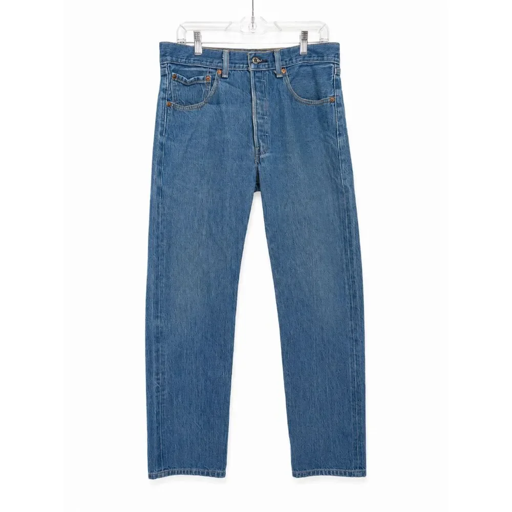 Levi's 501 Original Fit Jeans Light Wash 100% Cotton Straight Leg Classic Denim